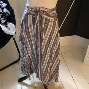 Blue & White striped Skirt